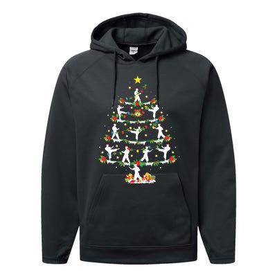 Karate Martial Art Lover Xmas Lighting Karate Christmas Tree Performance Fleece Hoodie