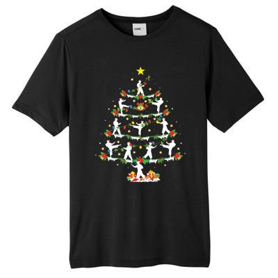 Karate Martial Art Lover Xmas Lighting Karate Christmas Tree Tall Fusion ChromaSoft Performance T-Shirt