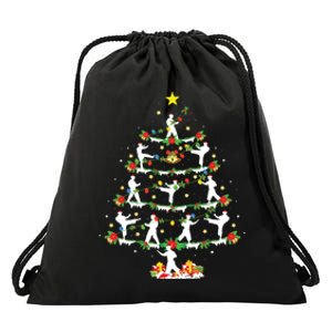 Karate Martial Art Lover Xmas Lighting Karate Christmas Tree Drawstring Bag