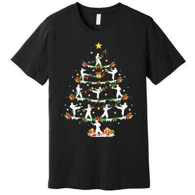 Karate Martial Art Lover Xmas Lighting Karate Christmas Tree Premium T-Shirt