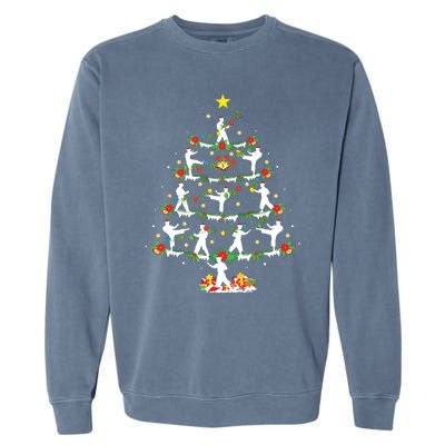 Karate Martial Art Lover Xmas Lighting Karate Christmas Tree Garment-Dyed Sweatshirt