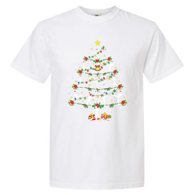 Karate Martial Art Lover Xmas Lighting Karate Christmas Tree Garment-Dyed Heavyweight T-Shirt