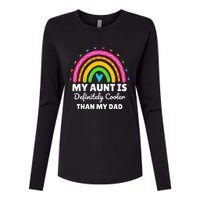 kid My Aunt Is Definitely Cooler Than My Dad Auntie Niece Nephew Womens Cotton Relaxed Long Sleeve T-Shirt