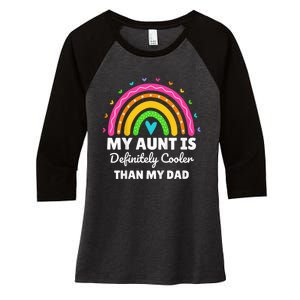 kid My Aunt Is Definitely Cooler Than My Dad Auntie Niece Nephew Women's Tri-Blend 3/4-Sleeve Raglan Shirt