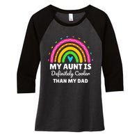 kid My Aunt Is Definitely Cooler Than My Dad Auntie Niece Nephew Women's Tri-Blend 3/4-Sleeve Raglan Shirt