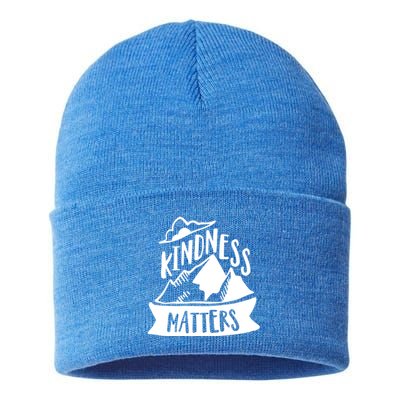 Kindness Matters Anti Bullying Kind Week Unity Day Cool Gift Sustainable Knit Beanie