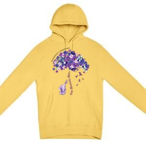 Keep Memories Alive Purple Elephant AlzheimerS Awareness Premium Pullover Hoodie