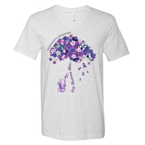 Keep Memories Alive Purple Elephant AlzheimerS Awareness V-Neck T-Shirt