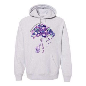 Keep Memories Alive Purple Elephant AlzheimerS Awareness Premium Hoodie