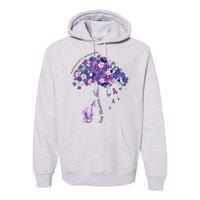 Keep Memories Alive Purple Elephant AlzheimerS Awareness Premium Hoodie