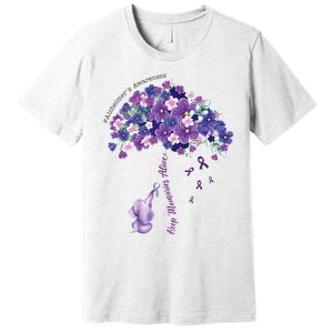 Keep Memories Alive Purple Elephant AlzheimerS Awareness Premium T-Shirt