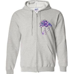 Keep Memories Alive Purple Elephant AlzheimerS Awareness Full Zip Hoodie