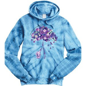 Keep Memories Alive Purple Elephant AlzheimerS Awareness Tie Dye Hoodie