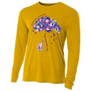 Keep Memories Alive Purple Elephant AlzheimerS Awareness Cooling Performance Long Sleeve Crew