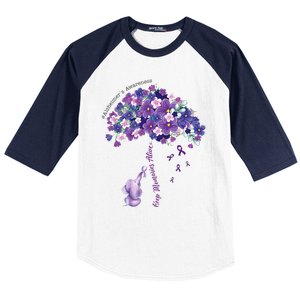 Keep Memories Alive Purple Elephant AlzheimerS Awareness Baseball Sleeve Shirt