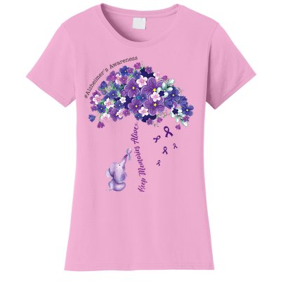 Keep Memories Alive Purple Elephant AlzheimerS Awareness Women's T-Shirt