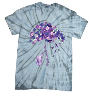 Keep Memories Alive Purple Elephant AlzheimerS Awareness Tie-Dye T-Shirt