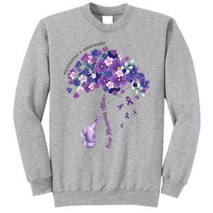 Keep Memories Alive Purple Elephant AlzheimerS Awareness Sweatshirt