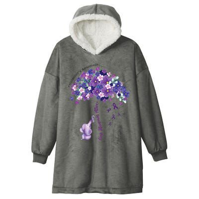 Keep Memories Alive Purple Elephant AlzheimerS Awareness Hooded Wearable Blanket