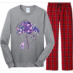 Keep Memories Alive Purple Elephant AlzheimerS Awareness Long Sleeve Pajama Set