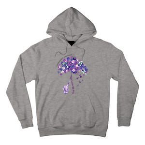 Keep Memories Alive Purple Elephant AlzheimerS Awareness Tall Hoodie