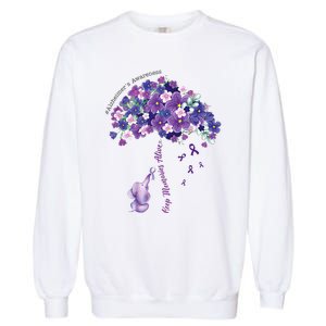 Keep Memories Alive Purple Elephant AlzheimerS Awareness Garment-Dyed Sweatshirt