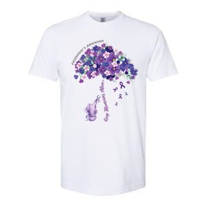 Keep Memories Alive Purple Elephant AlzheimerS Awareness Softstyle CVC T-Shirt