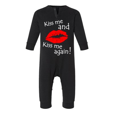 Kiss Me And Kiss Me Again Nadal Funny Kissing Infant Fleece One Piece