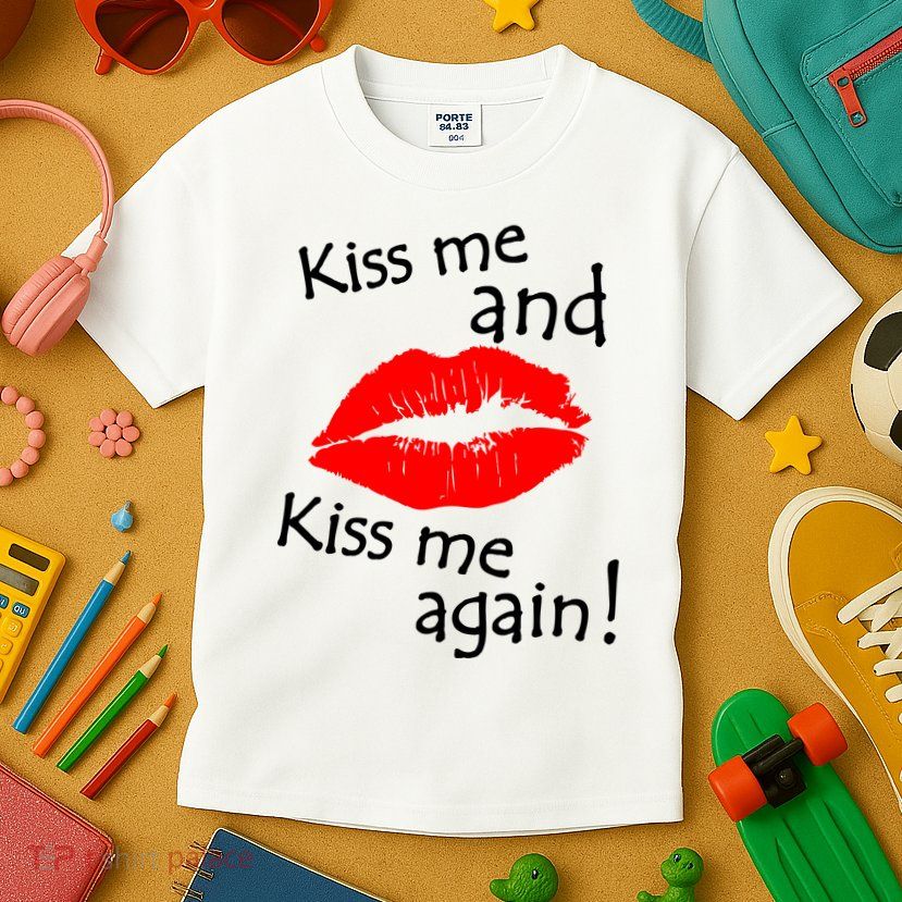 Kiss Me And Kiss Me Again Nadal Funny Kissing Kids T-Shirt
