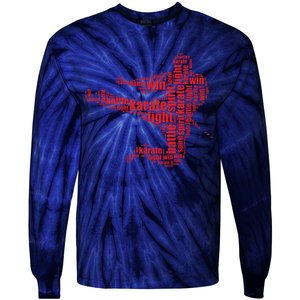 Karate Martial Arts Word Cloud Tie-Dye Long Sleeve Shirt