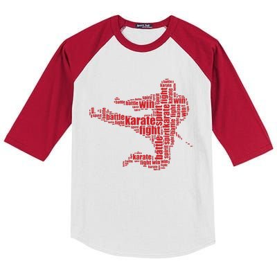 Karate Martial Arts Word Cloud Kids Colorblock Raglan Jersey