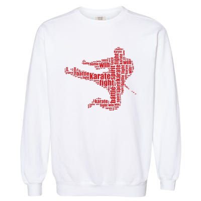 Karate Martial Arts Word Cloud Garment-Dyed Sweatshirt