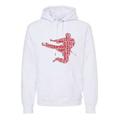 Karate Martial Arts Word Cloud Premium Hoodie