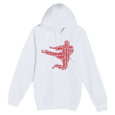 Karate Martial Arts Word Cloud Premium Pullover Hoodie