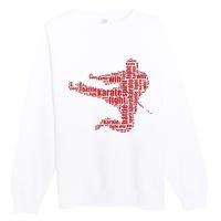 Karate Martial Arts Word Cloud Premium Crewneck Sweatshirt