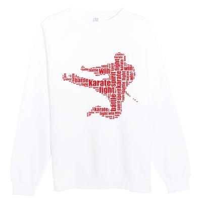 Karate Martial Arts Word Cloud Premium Crewneck Sweatshirt