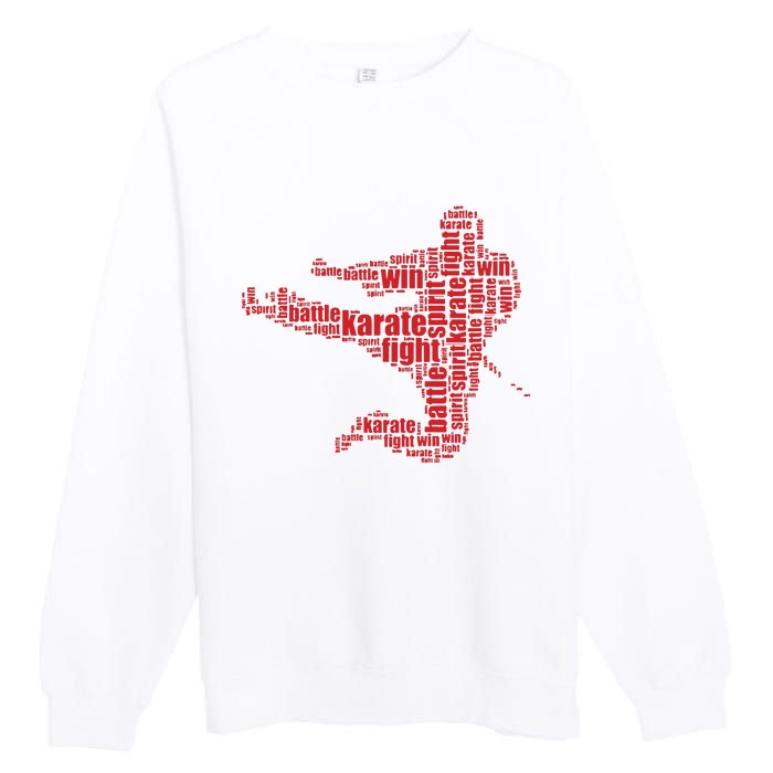 Karate Martial Arts Word Cloud Premium Crewneck Sweatshirt