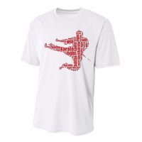 Karate Martial Arts Word Cloud Performance Sprint T-Shirt