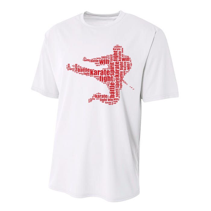 Karate Martial Arts Word Cloud Performance Sprint T-Shirt