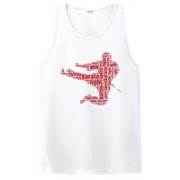 Karate Martial Arts Word Cloud PosiCharge Competitor Tank