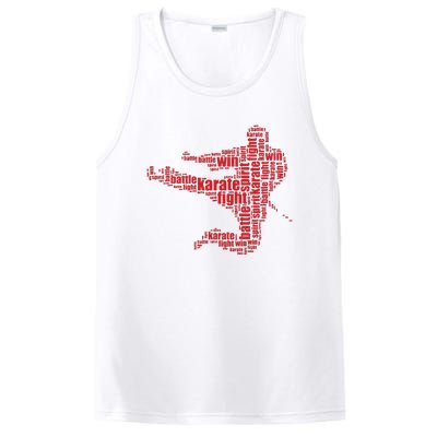 Karate Martial Arts Word Cloud PosiCharge Competitor Tank