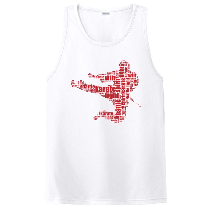 Karate Martial Arts Word Cloud PosiCharge Competitor Tank