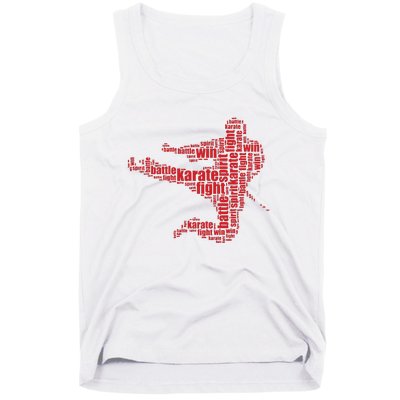 Karate Martial Arts Word Cloud Tank Top