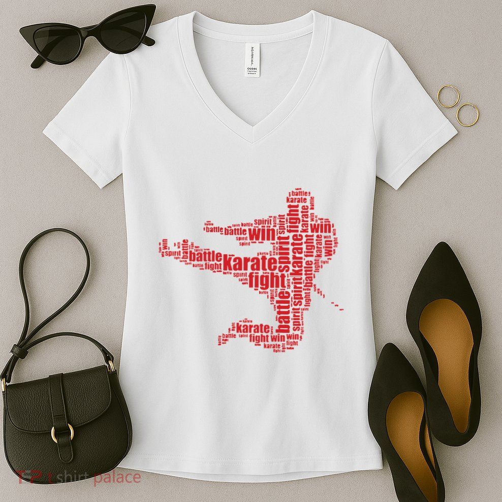 Karate Martial Arts Word Cloud Women's V-Neck T-Shirt