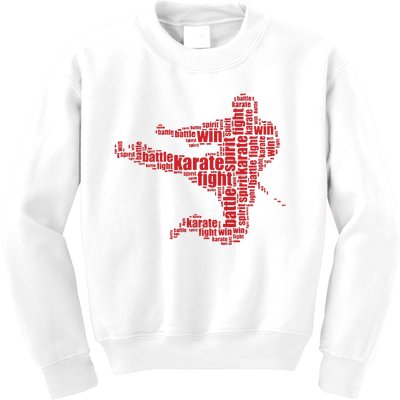 Karate Martial Arts Word Cloud Kids Sweatshirt