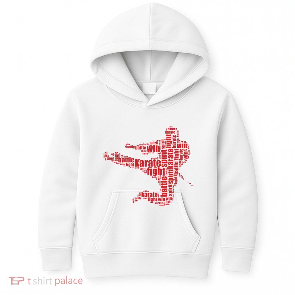 Karate Martial Arts Word Cloud Kids Hoodie