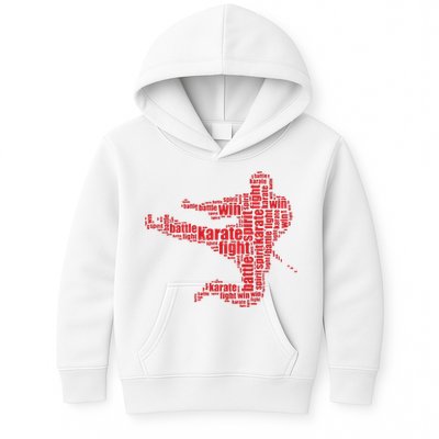 Karate Martial Arts Word Cloud Kids Hoodie