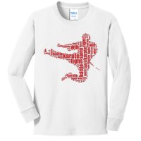 Karate Martial Arts Word Cloud Kids Long Sleeve Shirt