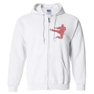 Karate Martial Arts Word Cloud Full Zip Hoodie