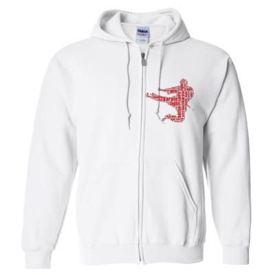 Karate Martial Arts Word Cloud Full Zip Hoodie